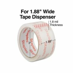Hot Melt Tapes Staples Economy Grade Packaging Tape, 1.89" X 54.6 Yds., Clear, 6 Rolls (ST-A18SIMP)