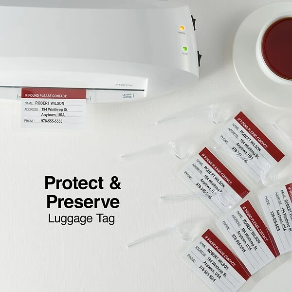 Staples® Laminating Pouches Staples Luggage Tag Size Thermal Laminating Pouches, 5 Mil, 25 Pack 5 Staples® Laminating Pouches Staples Luggage Tag Size Thermal Laminating Pouches, 5 Mil, 25 Pack - Image 3