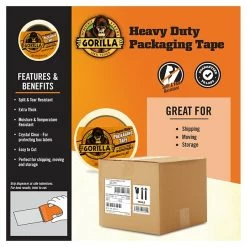 Packing Tape Gorilla Heavy Duty Packaging Tape, 1.88" X 40 Yd., Clear, 6 Rolls/Carton (6042502) 11 Packing Tape Gorilla Heavy Duty Packaging Tape, 1.88" X 40 Yd., Clear, 6 Rolls/Carton (6042502) -Bankers Box shop 267B2C00 62F2 49DD 819AE3CA2D0974F9 s7