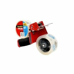 Tape Dispenser W Tape Scotch® Heavy Duty Shipping Packaging Tape With Heavy Duty Dispenser, 1.88" X 54.6 Yds., Clear, 2 Rolls (3850-2ST)