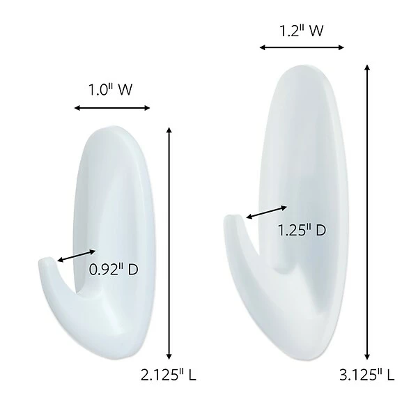 Command™ Wire Hooks With Clear Adhesive Command™ Small And Medium Designer Hooks Value Pack, White, 2 Small And 2 Medium/Pack (17081-2VPES) 4 Command™ Wire Hooks With Clear Adhesive Command™ Small And Medium Designer Hooks Value Pack, White, 2 Small And 2 Medium/Pack (17081-2VPES) - Image 2