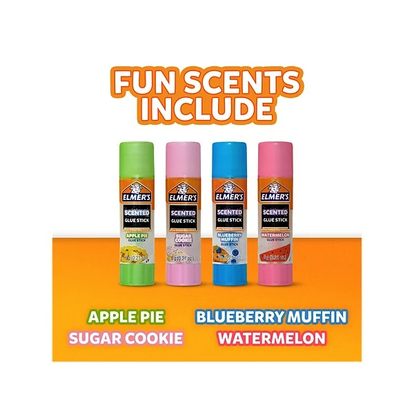 Elmer's Scented Permanent Glue Sticks, Assorted Colors, 4/Pack (2142958) 4 Elmer's Scented Permanent Glue Sticks, Assorted Colors, 4/Pack (2142958) - Image 2