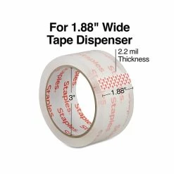 Acrylic Tape Staples Lightweight Moving And Storage Packing Tape, 1.88"W X 54.6 Yds., Clear, 36 Pack (52203)