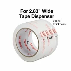 Staples Acrylic Tape Moving And Storage Packing Tape, 2.83" X 54.6 Yds, Clear, 6/Pack (ST-XW26-6)
