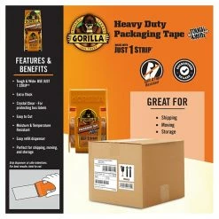 Packing Tape Dispensers Gorilla Heavy Duty Tough & Wide Packaging Tape With Dispenser, 2.88" X 20 Yds., Clear (6020001) 12 Packing Tape Dispensers Gorilla Heavy Duty Tough & Wide Packaging Tape With Dispenser, 2.88" X 20 Yds., Clear (6020001) -Bankers Box shop 48AC5EA0 8B53 4C1E 80EBCAE4F956BB75 s7 1