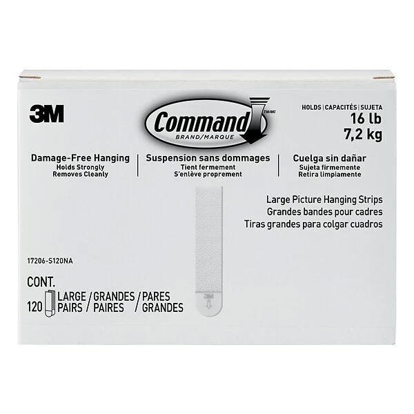 Hooks & Hanging Strips Command™ Large Picture Hanging Strips, White, 120 Sets (17206-S120NA) 10 Hooks & Hanging Strips Command™ Large Picture Hanging Strips, White, 120 Sets (17206-S120NA) - Image 8