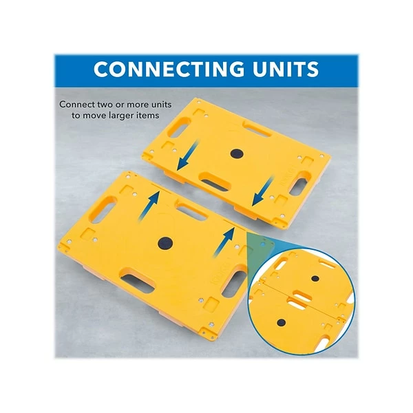 Safco® Hide-Away Hand Truck Mount-It! Small Platform Mover Dolly, 220 Lb. Capacity, Yellow (MI-926) 3 Safco® Hide-Away Hand Truck Mount-It! Small Platform Mover Dolly, 220 Lb. Capacity, Yellow (MI-926) - Image 2