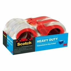 Acrylic Tape Scotch® Heavy Duty Shipping Packing Tape With Dispensers, 1.88" X 54.6 Yds., Clear, 4 Rolls (3850-4RD)