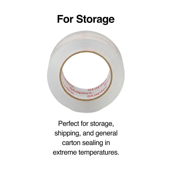 Acrylic Tape Staples Lightweight Moving And Storage Packing Tape, 1.88"W X 109 Yds., Clear, 6 Rolls Pack (ST-A22L-6LW) 4 Acrylic Tape Staples Lightweight Moving And Storage Packing Tape, 1.88"W X 109 Yds., Clear, 6 Rolls Pack (ST-A22L-6LW) - Image 2