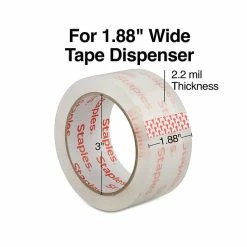 Acrylic Tape Staples Lightweight Moving And Storage Packing Tape, 1.88"W X 109 Yds., Clear, 6 Rolls Pack (ST-A22L-6LW)