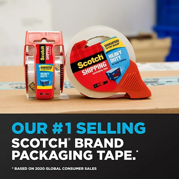 Hot Melt Tapes Scotch® Heavy-Duty Shipping Packing Tape, 1.88"W X 54.6 Yards, Clear, 18 Rolls (3850-18CP) 8 Hot Melt Tapes Scotch® Heavy-Duty Shipping Packing Tape, 1.88"W X 54.6 Yards, Clear, 18 Rolls (3850-18CP) - Image 6