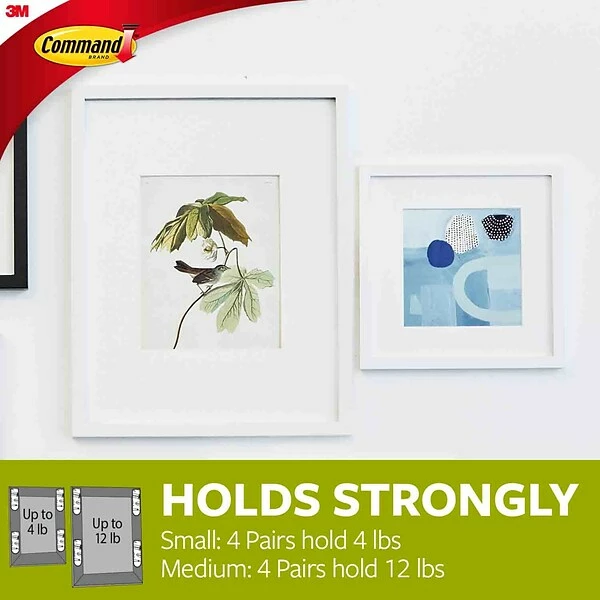Command™ Picture Hanging And Poster Strips Command™ Small And Medium Picture Hanging Strips, White, 8 Medium And 4 Small Sets/Pack (17203-ES) 8 Command™ Picture Hanging And Poster Strips Command™ Small And Medium Picture Hanging Strips, White, 8 Medium And 4 Small Sets/Pack (17203-ES) - Image 6