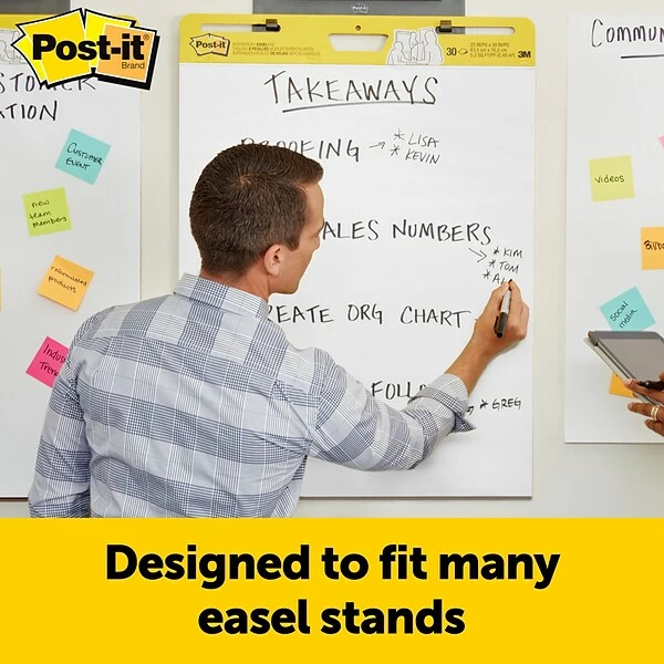 Post-it® Self-Stick Easel Pad Flip Charts Post-it® Super Sticky Easel Pad, 25" X 30", White, 30 Sheets/Pad, 2 Pads/Pack (559) 6 Post-it® Self-Stick Easel Pad Flip Charts Post-it® Super Sticky Easel Pad, 25" X 30", White, 30 Sheets/Pad, 2 Pads/Pack (559) - Image 4