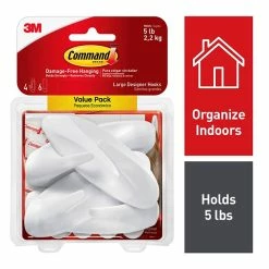 Hooks & Hanging Strips Command™ Value Pack Large Designer Hooks, 4 Hooks/Pack (17083-4ES)