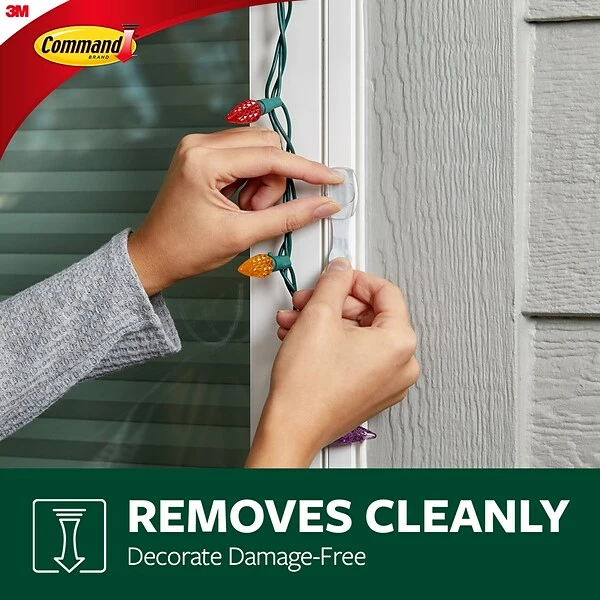 Command™ Outdoor Hooks Command™ Outdoor Light Clips, Clear, 16 Clips (17017CLR-AWES) 10 Command™ Outdoor Hooks Command™ Outdoor Light Clips, Clear, 16 Clips (17017CLR-AWES) - Image 8