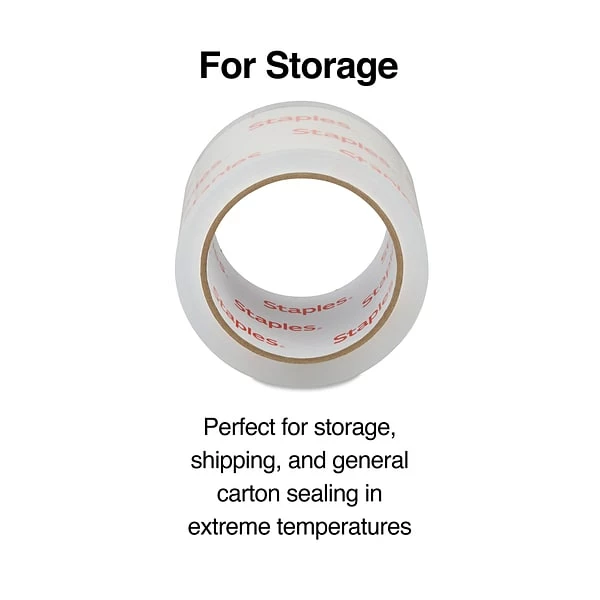 Staples Tape Dispenser W Tape Lightweight Moving And Storage Packing Tape With Dispenser, Clear, 2/Pack, Each (ST-XW22-PG) 4 Staples Tape Dispenser W Tape Lightweight Moving And Storage Packing Tape With Dispenser, Clear, 2/Pack, Each (ST-XW22-PG) - Image 2