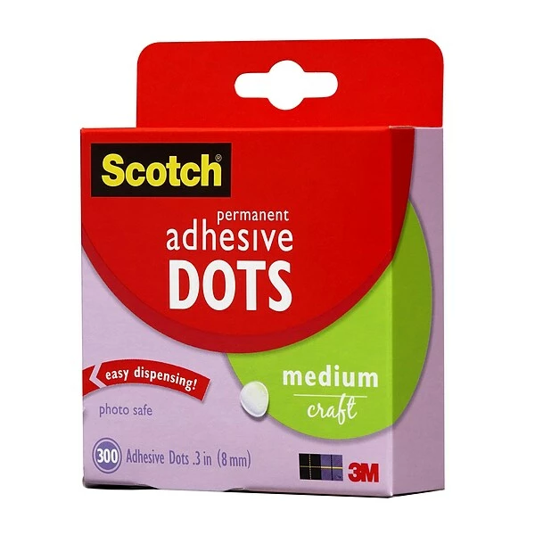 Hooks & Hanging Strips Scotch Medium Mounting Adhesive Dots, 300/Pack (010-300M) 3 Hooks & Hanging Strips Scotch Medium Mounting Adhesive Dots, 300/Pack (010-300M)