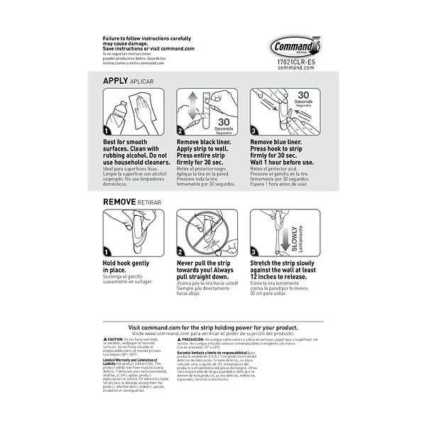 Command™ Adhesive Refill Strips Command™ Medium Refill Strips, Clear, 9 Strips (17021CLR-ES) 6 Command™ Adhesive Refill Strips Command™ Medium Refill Strips, Clear, 9 Strips (17021CLR-ES) - Image 4