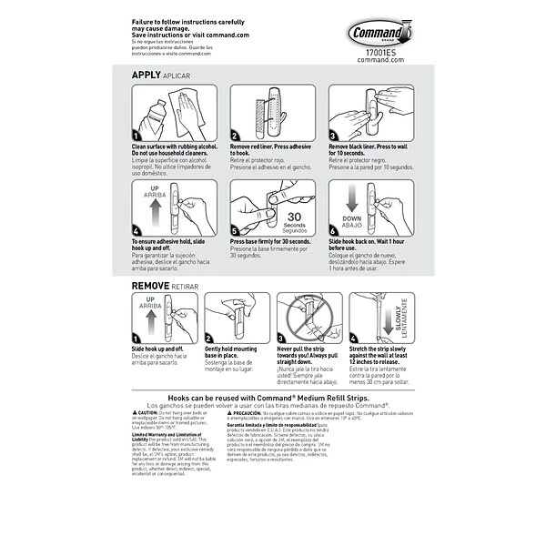 Command™ Adhesive Hooks Command™ Medium Utility Hooks Value Pack, White, 6 Hooks (17001-6ES) 7 Command™ Adhesive Hooks Command™ Medium Utility Hooks Value Pack, White, 6 Hooks (17001-6ES) - Image 5