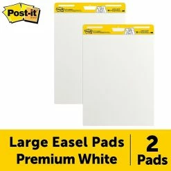 Post-it® Self-Stick Easel Pad Flip Charts Post-it® Super Sticky Easel Pad, 25" X 30", White, 30 Sheets/Pad, 2 Pads/Pack (559)