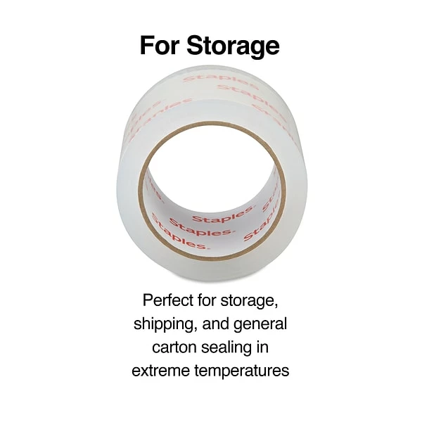 Staples Acrylic Tape Moving And Storage Packing Tape, 2.83" X 54.6 Yds, Clear, 6/Pack (ST-XW26-6) 4 Staples Acrylic Tape Moving And Storage Packing Tape, 2.83" X 54.6 Yds, Clear, 6/Pack (ST-XW26-6) - Image 2