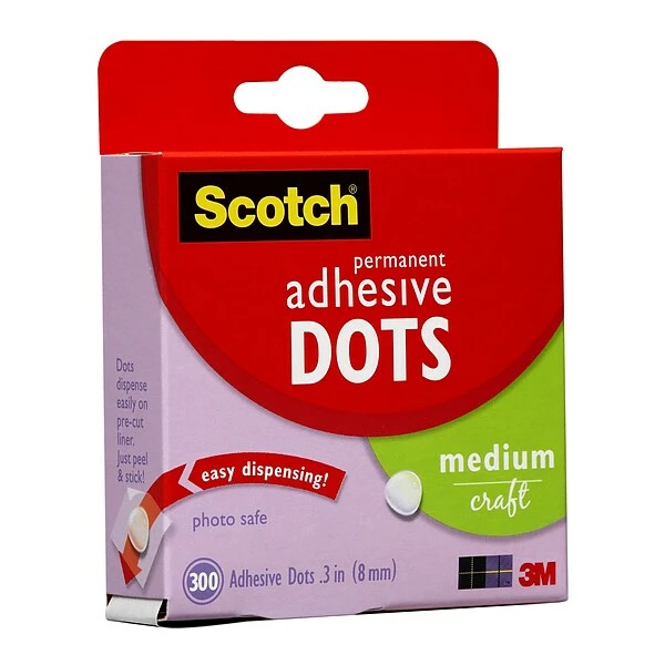 Hooks & Hanging Strips Scotch Medium Mounting Adhesive Dots, 300/Pack (010-300M) 4 Hooks & Hanging Strips Scotch Medium Mounting Adhesive Dots, 300/Pack (010-300M) - Image 2