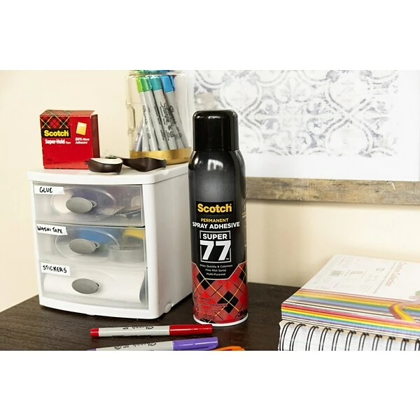 Spray Adhesive Scotch® Super 77™ Multi-Purpose Adhesive, 13.5 Oz. (SUPER77). (SUPER77) 4 Spray Adhesive Scotch® Super 77™ Multi-Purpose Adhesive, 13.5 Oz. (SUPER77). (SUPER77) - Image 2