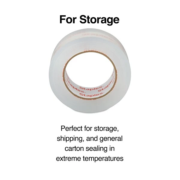 Staples Acrylic Tape Moving And Storage Packing Tape, 1.88" X 109 Yds, Clear, 6/Pack (ST-A26-L6) 4 Staples Acrylic Tape Moving And Storage Packing Tape, 1.88" X 109 Yds, Clear, 6/Pack (ST-A26-L6) - Image 2