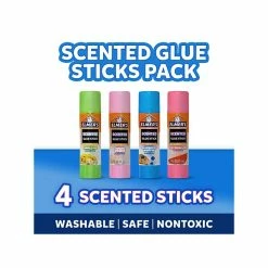 Elmer's Scented Permanent Glue Sticks, Assorted Colors, 4/Pack (2142958)