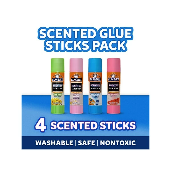 Elmer's Scented Permanent Glue Sticks, Assorted Colors, 4/Pack (2142958) 3 Elmer's Scented Permanent Glue Sticks, Assorted Colors, 4/Pack (2142958)