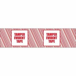 Tape Logic 3" X 110 Yds. X 2.5 Mil "TAMPER EVIDENT" Security Tape, Red/White, 6/Pack