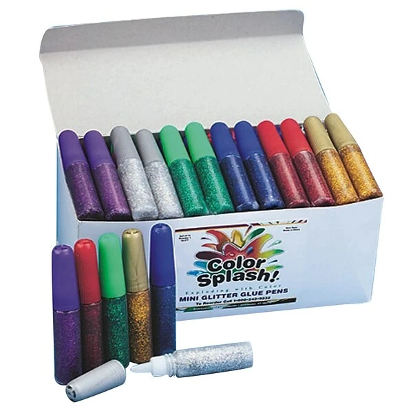 Chenille Kraft® Glitter Glue Pens Color Splash Mini Glitter Craft Glue Pens, 4 Oz., Transparent, 72/Pack (GL607) 3 Chenille Kraft® Glitter Glue Pens Color Splash Mini Glitter Craft Glue Pens, 4 Oz., Transparent, 72/Pack (GL607)