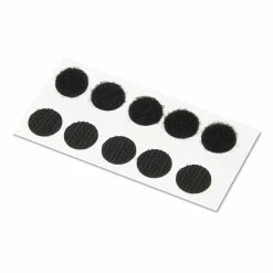 Hook And Loop Fastener Dots Velcro Dots 3/4" Dia. Sticky Back Hook & Loop Fastener, Black, 200/Pack (91823)