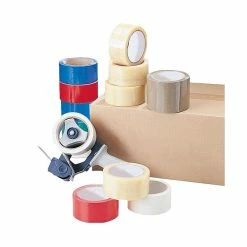SI Products Packing Tape Staples PVC Sealing Tape, 2"W X 110 Yards, Tan, 1 Roll (687302)