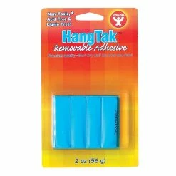 Hooks & Hanging Strips Hygloss HangTak Removable Adhesive, 2 Oz., Blue, 4/Pack
