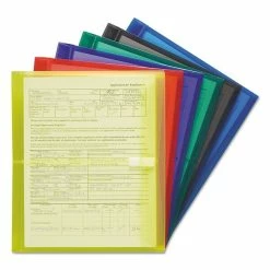 File Pockets & Jackets Smead 1 1/4" Expansion Poly Letter Envelope With Hook And Loop Closure, 9.75" X 11.625", Assorted, 6/Pack (89669)