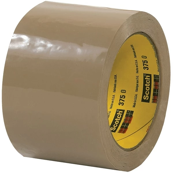 Scotch Packing Tape 3M 375 Carton Sealing Tape, 3.1 Mil, 3" X 55 Yds., Tan, 6/Case (T905375T6PK) 3 Scotch Packing Tape 3M 375 Carton Sealing Tape, 3.1 Mil, 3" X 55 Yds., Tan, 6/Case (T905375T6PK)