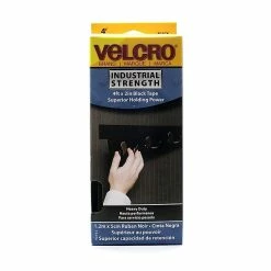 Hook And Loop Fastener Tape Velcro Industrial Strength Fastener 4 Ft. X 2 In. Black Tape [Pack Of 2] (2PK-90593)