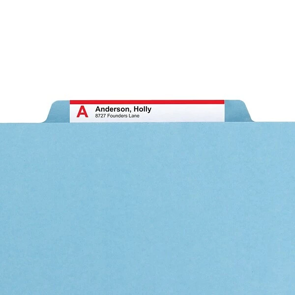 Classification Folders Smead Pressboard Classification Folder, Legal Size, 2 Dividers, Blue, 10/Pack (19030) 4 Classification Folders Smead Pressboard Classification Folder, Legal Size, 2 Dividers, Blue, 10/Pack (19030) - Image 3