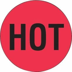 The Packaging Wholesalers Labels Tape Logic® Shipping Label, HOT, 2" X 2", Red/Black, 500/Roll (LABDL1730)