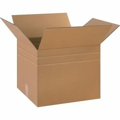 Quill Brand Corrugated Moving Boxes 18" X 15" X 15" Multi-Depth Shipping Boxes, Brown, 10/Bundle (MD181515)