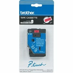 Brother Label Maker Tapes Brother TC TC5001 Printer Label, 1/2"W, Black On Red