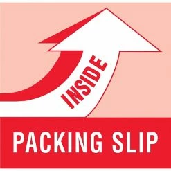 The Packaging Wholesalers Tape Logic® Labels, "Packing Slip Inside", 4" X 4", Red/White, 500/Roll (LABDL1180)