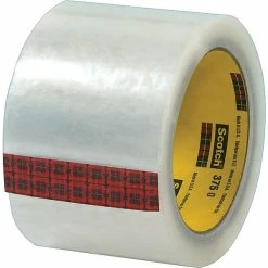 Hot Melt Tapes Scotch® #375 Hot Melt Packaging Tape, 3" X 165'., Clear, 24/Case