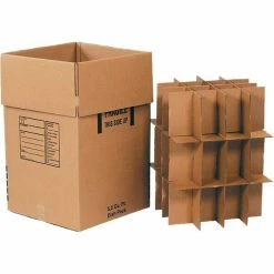 Corrugated Boxes; 28" Length SI Products Dish Pack Moving Kit, Kraft, 5/Bundle (BSDISHPACK)
