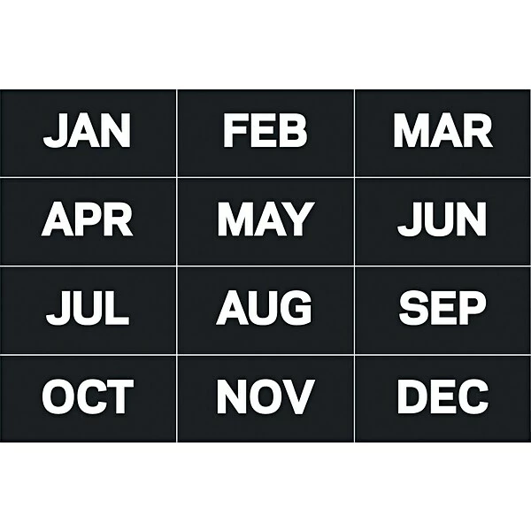 MasterVision® Calendar Magnetic Tape MasterVision Calendar Magnetic Tape, Black/White, Months Of The Year, 12/Pk (FM1108) 3 MasterVision® Calendar Magnetic Tape MasterVision Calendar Magnetic Tape, Black/White, Months Of The Year, 12/Pk (FM1108)