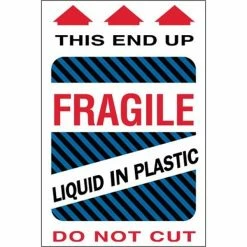 Staples Tape Logic® Labels, "Fragile - Liquid In Plastic", 4" X 6", Multiple, 500/Roll