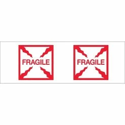 Security Tape Tape Logic™ 2" X 55 Yds. Pre Printed "Fragile (Box)" Carton Sealing Tape, 18/Pack