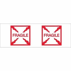Security Tape Tape Logic™ 2" X 55 Yds. Pre Printed "Fragile (Box)" Carton Sealing Tape, 6/Pack