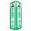 Safety Signs Accuform Signs® First Aid Projection Sign, Green/White, 18"H X 4"W, 1/Pack (PSP368) -Bankers Box shop s0869237 s7